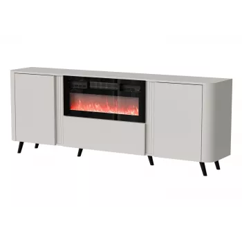 Kommode Cama Meble Volare 200 x 39 x 75 cm, Cashmere-Finish, Spanplattenkorpus, integrierter Kamin