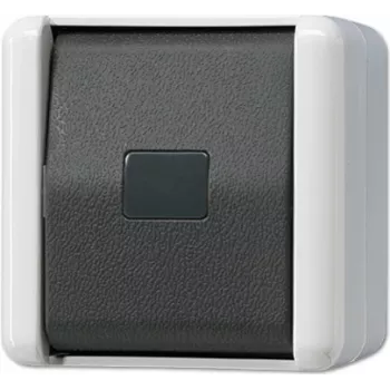 Druckschalter JUNG 833 W — schwarz/weiß, IP44, 250 V AC, 10 A