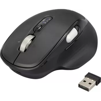 Renkforce RF-WM-220 Maus kabellos, Bluetooth® Größe: M/L optisch Schwarz 11 Tasten 4800 dpi Ergonomisch, Easy Switch 3 Geräte, Multipair-Funktion, (RF-6857524)