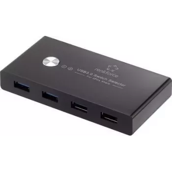 Renkforce RF-SHB-200 4 Port USB 3.0-Switch + Hub Schwarz (RF-4474114)