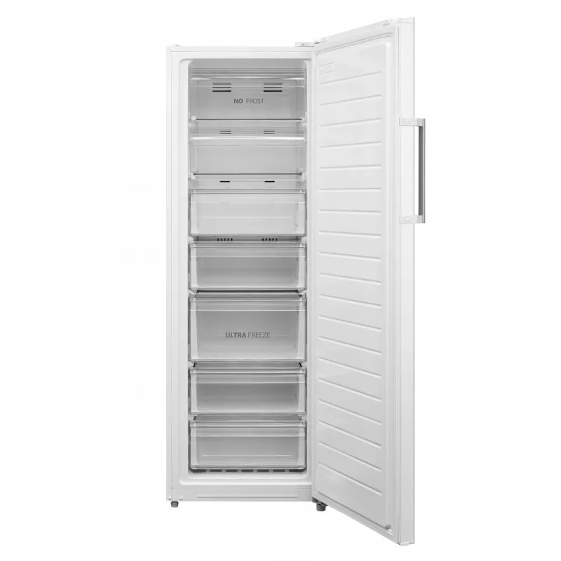 Gefriertruhe Midea MDRU333FZE01E — Energieklasse E, 238 L netto, 172,2 cm Höhe, No Frost, Anzeige, freistehend, weiß