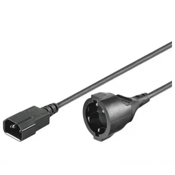 Microconnect PE130150 Stromkabel Schwarz 1,5 m C14-Kupplung Netzstecker Typ F