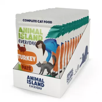 ANIMAL ISLAND Pute in Sauce Beutel für Katzen 12x100g