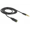 Audiokabel 3,5 mm Stecker auf Buchse DeLOCK 84666 Schwarz 1 m