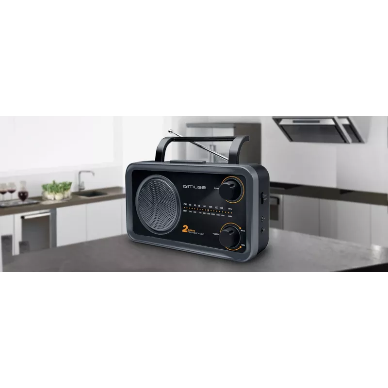Muse | 2-Band-Tragbares Radio | M-06DS | AUX-Eingang | Grau