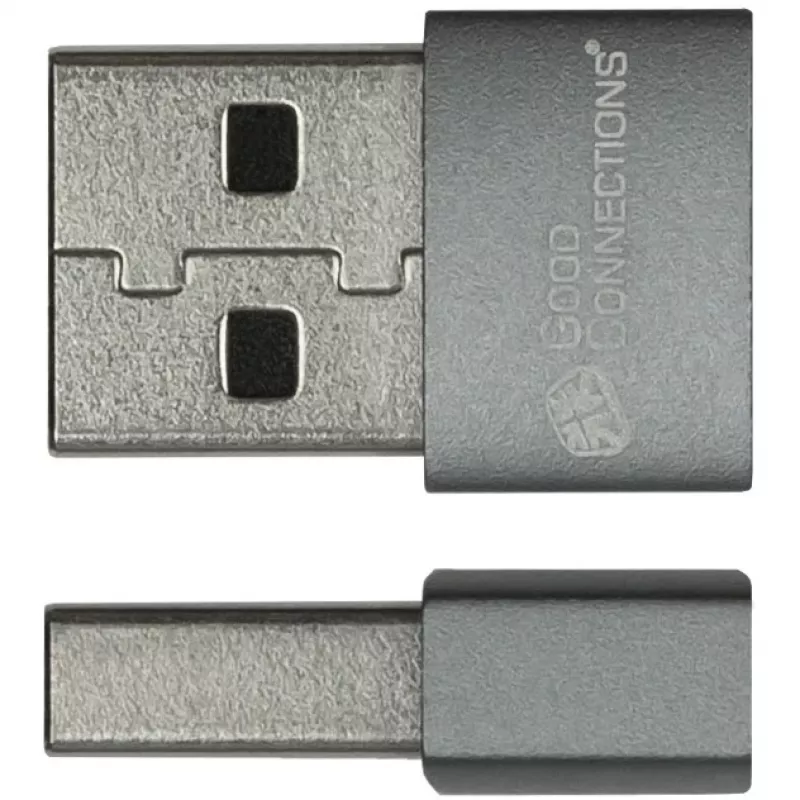 Good Connections Adapter USB 2.0 Stecker A auf USB-C Buchse Aluminiumgehäuse Grau (USB-AD203)