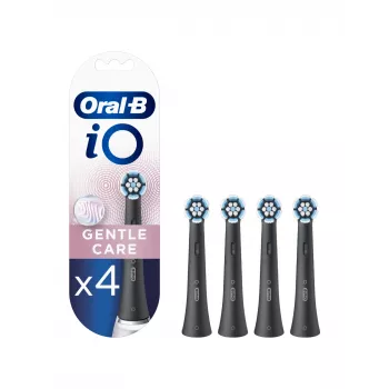 Aufsteckbürsten Oral-B iO Gentle Care — 4er-Pack, schwarze Ersatzbürsten