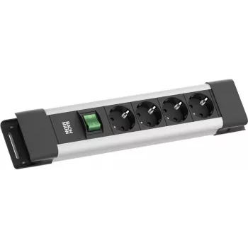 Steckdosenleiste Bachmann CONNECTUS 4×CEE7/3 1×Schalter 2,0 m CEE7/7 Grau