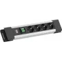 Steckdosenleiste Bachmann CONNECTUS 4×CEE7/3 1×Schalter 2,0 m CEE7/7 Grau
