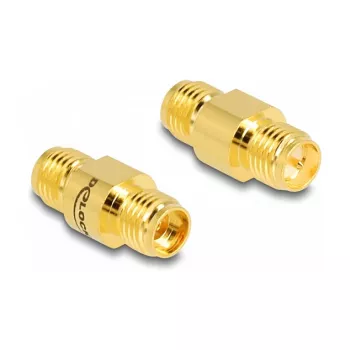 DeLOCK Adapter RP-SMA-Buchse auf SMA-Buchse 8 mm Durchmesser 17,1 mm Breite