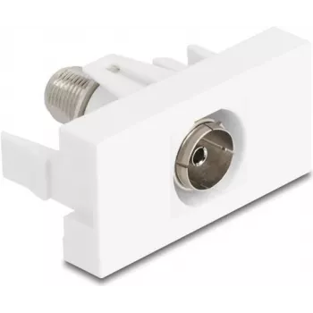 DeLOCK 90844 Steckdosen-Einsatz IEC F Weiß 75 Ω Stecker
