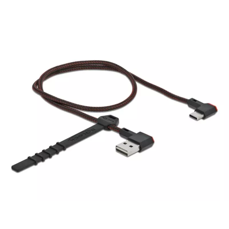 USB-Kabel DeLOCK EASY-USB 2.0 Typ-A Stecker auf Typ-C Stecker 0,5 m Schwarz