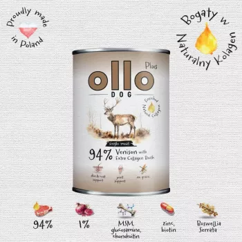 Ollo Plus Kolagen Hirsch 400g Hundefutterdose