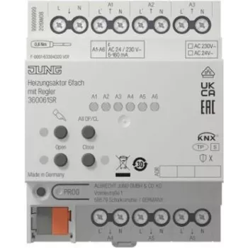 Jung KNX Heizungsaktor 6-Kanal mit Regler 36006 1S R, Hutschienenmontage