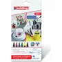 Marker Edding 4200 Schwarz Blau Braun Grün Rot Gelb 6 Stück