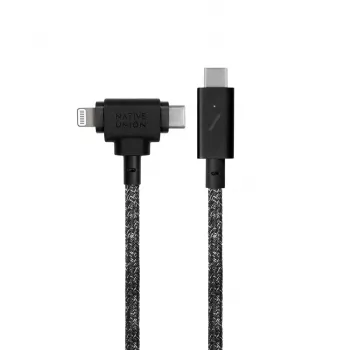 Lade- und Datenkabel native union Belt Kabel Duo Pro USB-C auf USB-C und Lightning Schwarz