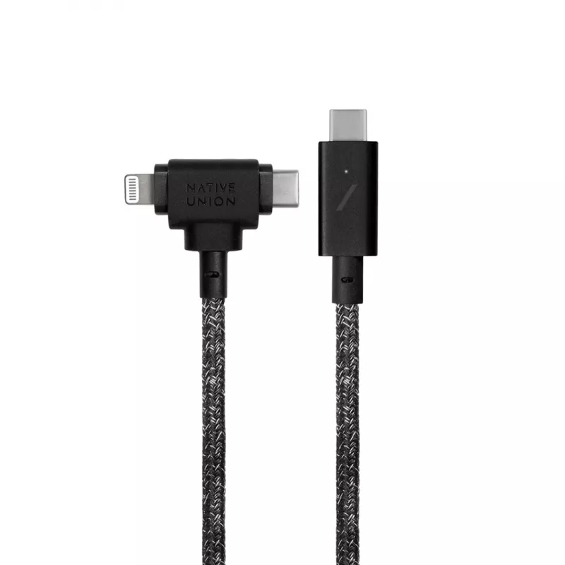 Lade- und Datenkabel native union Belt Kabel Duo Pro USB-C auf USB-C und Lightning Schwarz