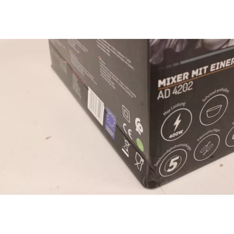 SALE OUT. | Adler | Mixer | AD 4202 | Mixer mit Schüssel | 300 W | 5 Geschwindigkeitsstufen | Turbomodus | Weiß | BESCHÄDIGTE VERPACKUNG