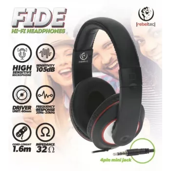 Rebeltec Kopfhörer kabelgebunden Over-Ear Schwarz