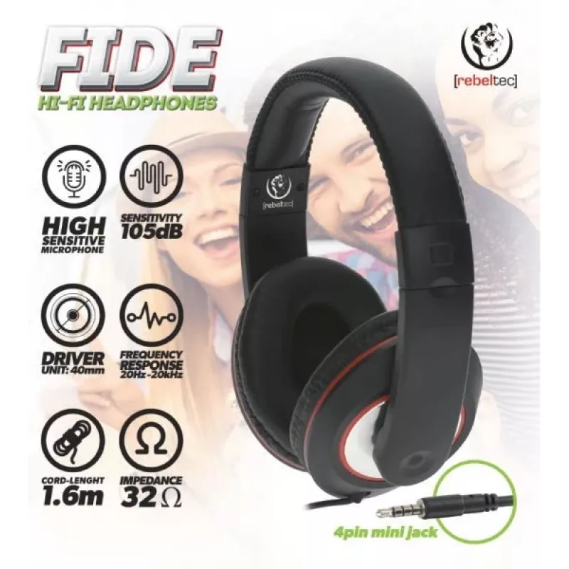 Rebeltec Kopfhörer kabelgebunden Over-Ear Schwarz