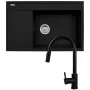 Set - Spüle PYRAMIS CAMEA (79x50) 1B 1D R + Armatur IDEA Black Edition - 070168502BE - Volcano