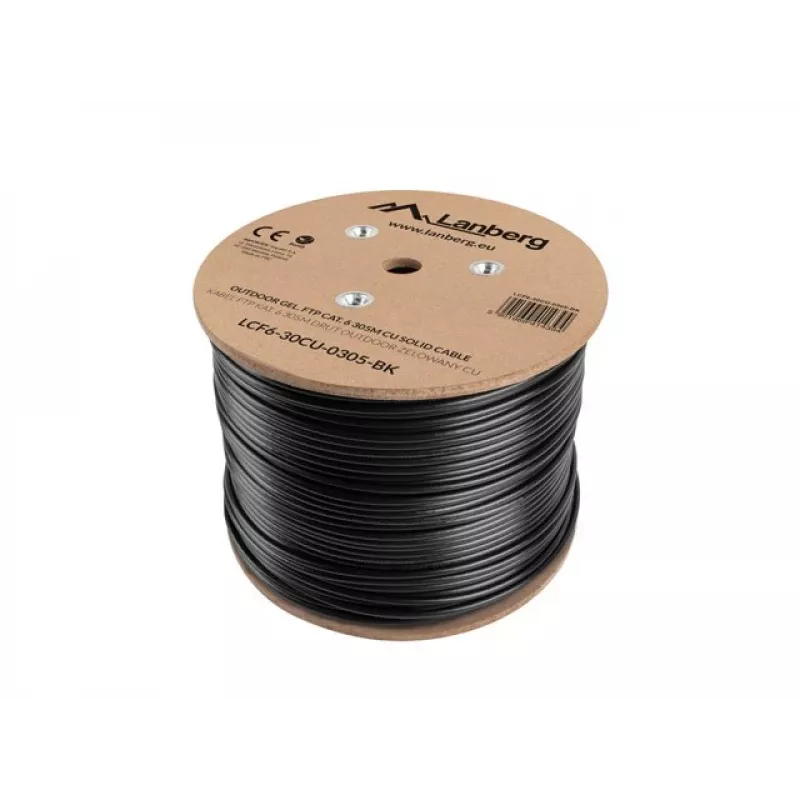 Netzwerkkabel Lanberg LCF6-30CU-0305-BK RJ45 Cat6 305 m Schwarz