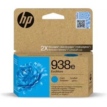 Tintenpatrone HP 938e EvoMore Cyan – Standardreichweite, Einzelpackung, ca. 1650 Seiten