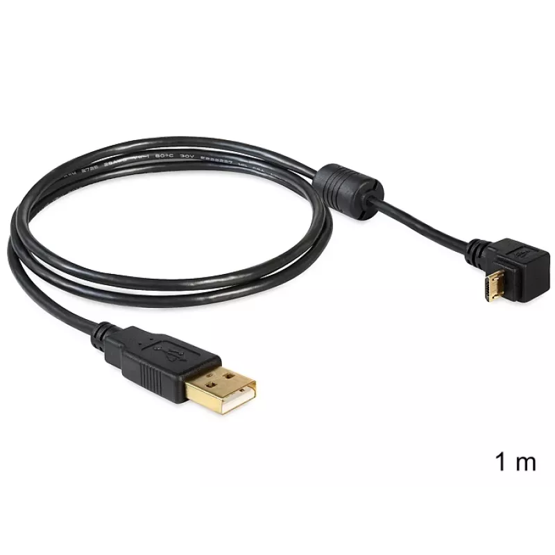 USB-Kabel DeLOCK USB 2.0 1 m Micro-USB B Schwarz