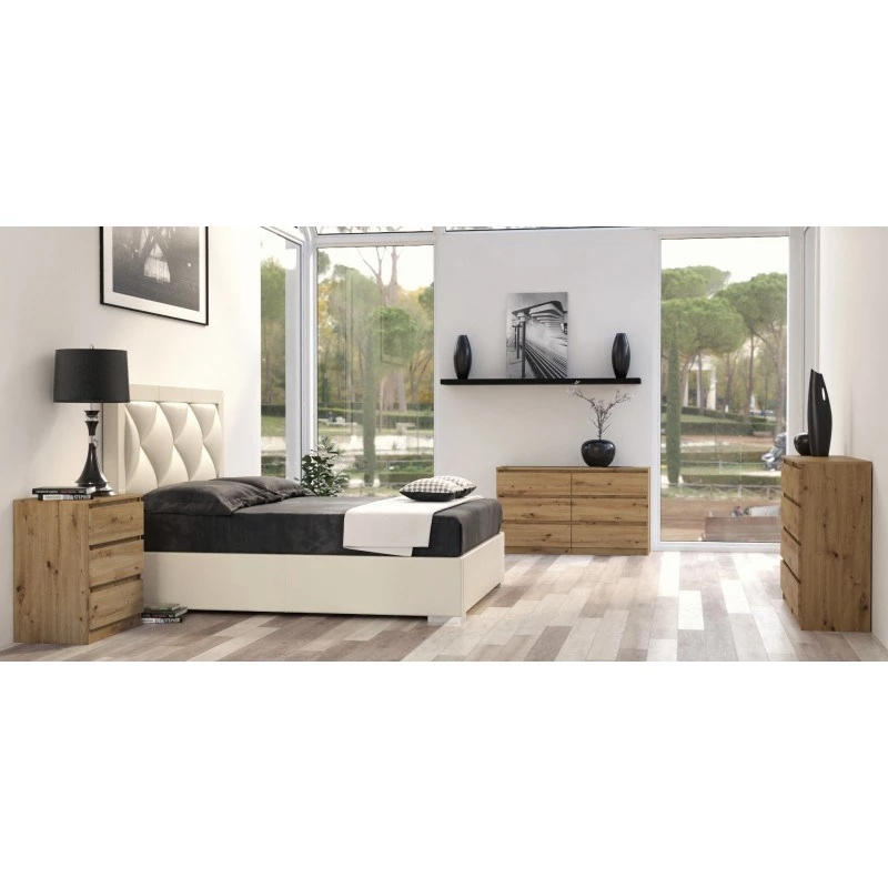 Kommode Topeshop M6 140 ARTISAN Eiche 6 Schubladen