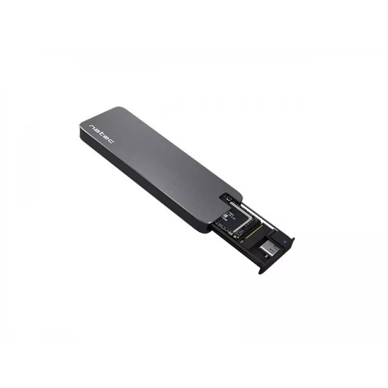 SSD-Gehäuse NATEC Rhino M.2 NVMe Schwarz 2 TB USB Type-C, M.2 NVMe, USB 3.2 Gen 2, unterstützt 30 mm