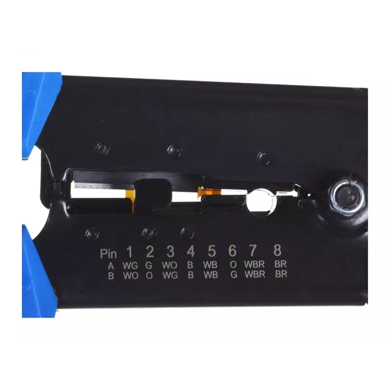 Crimpzange Alantec NI040 für RJ-45-Stecker, Stahlkonstruktion, Kunststoffgriffe, schwarz/blau