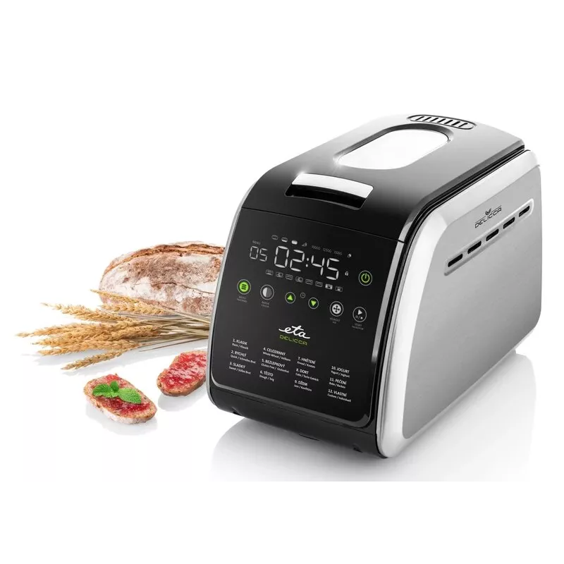 ETA | Brotbackautomat | Delicca II ETA714990030 | Leistung 850 W | Programme 12 | Display Ja | Schwarz/Edelstahl