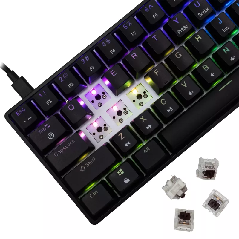 Mechanische Tastatur White Shark Shinobi-2 Schwarz US-Layout mit Brown-Switches