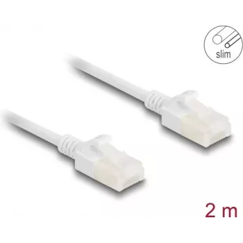 Netzwerkkabel DeLOCK RJ45 Cat.6A Stecker zu Stecker 2 m weiß