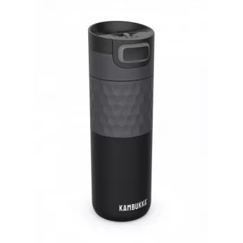 Thermobecher Kambukka Etna 0,5 l Schwarz – Edelstahl Vakuum, 3-Positionen SnapClean-Deckel