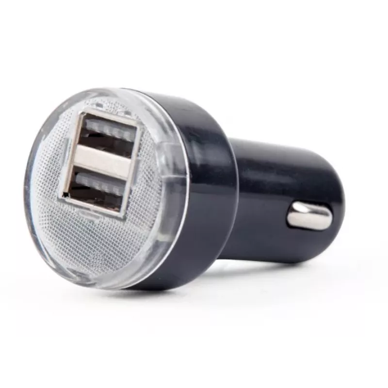 Auto-Ladegerät Gembird EG-U2C2A-CAR-02, 12–24V Eingang, 5V/2,1A Ausgang, 2× USB 2.0, schwarz
