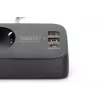 Mehrfachsteckdose DIGITUS 3-fach mit 2×USB-A & 1×USB-C, 3 AC-Steckdosen Typ E/F, 1,5 m Kabel, schwarz