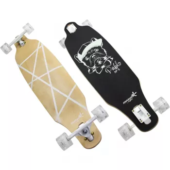 Longboard Muuwmi Lights GLOW ABEC 7 mit leuchtenden Rollen, schwarz/grün