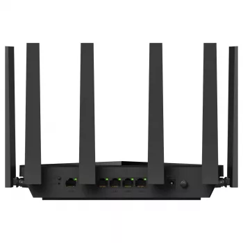 Cudy WR6500H Tisch-WLAN-Router — Dual-Band 2,4/5 GHz, Wi‑Fi 7 (802.11be), 5765 Mbit/s, 2,5GbE LAN, 5x RJ-45, 3x3 Antennen, Schwarz