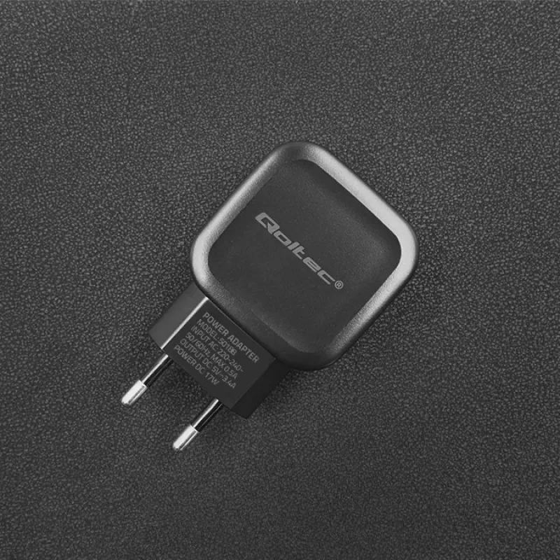 Qoltec 50188 Ladegerät für mobile Geräte Laptop, Smartphone, Smartwatch, Tablet, Telefon, Universal Schwarz AC, DC Innenbereich