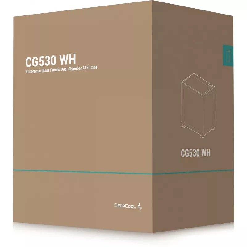 PC-Gehäuse DeepCool CG530 WH Midi Tower – ATX/Micro ATX/ITX, gehärtetes Glas, 2×3,5-Zoll- + 3×2,5-Zoll-Schächte, unterstützt GPUs bis 410 mm