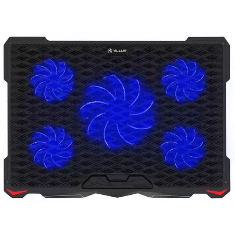 Tellur Kühlpad Basic 17, 5 Lüfter, LED, Schwarz