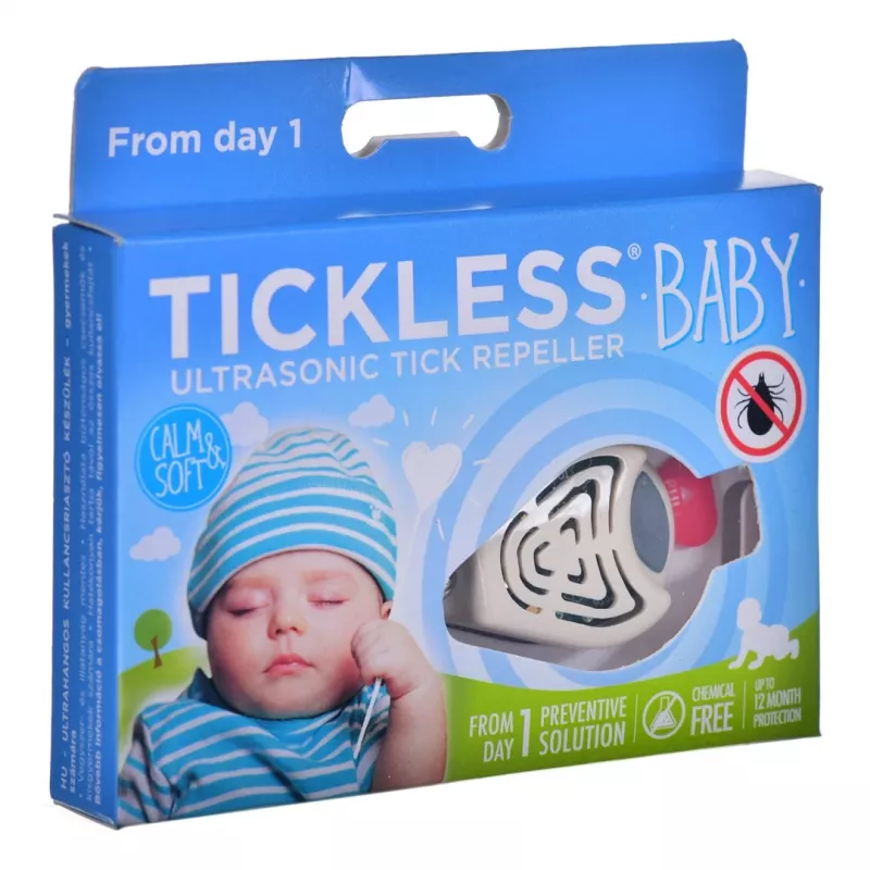 Ultraschall-Zeckenabwehr TICKLESS PRO-104BE für Haustiere – tragbar, batteriebetrieben, wasserdicht, 1,5 m Reichweite, beige