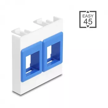 Snap-in-Rahmen-Zubehör DELOCK 81557 — Kunststoff-Keystone-Modulrahmen, 45×45×17,5 mm, blau/weiß