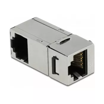 DeLOCK Keystone-Modul RJ45-Buchse auf RJ45-Buchse Cat.6A 90° abgewinkelt