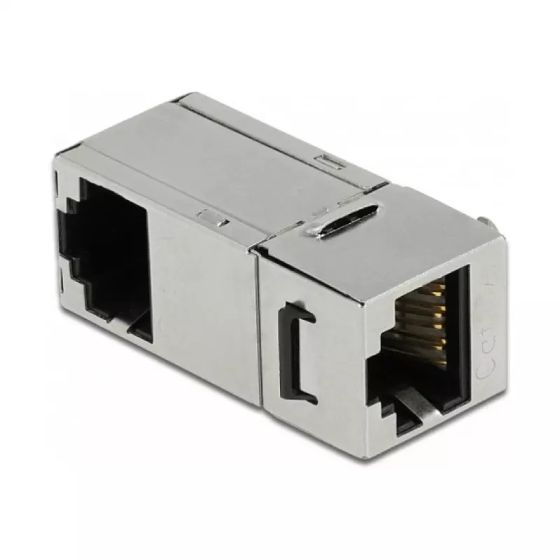 DeLOCK Keystone-Modul RJ45-Buchse auf RJ45-Buchse Cat.6A 90° abgewinkelt