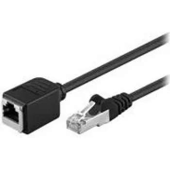 Goobay CAT 5e Verlängerungskabel F/UTP, Schwarz, 15 m - Kupfermaterial, RJ45-Stecker (8P8C) RJ45-Buchse (8P8C) (73390)