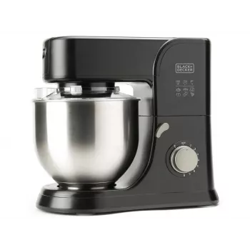 Küchenmaschine Schwarz & Decker BXKM1001E 1000W, 5,2-L-Edelstahlschüssel, 8 Geschwindigkeitsstufen, Knet- und Schlagfunktionen