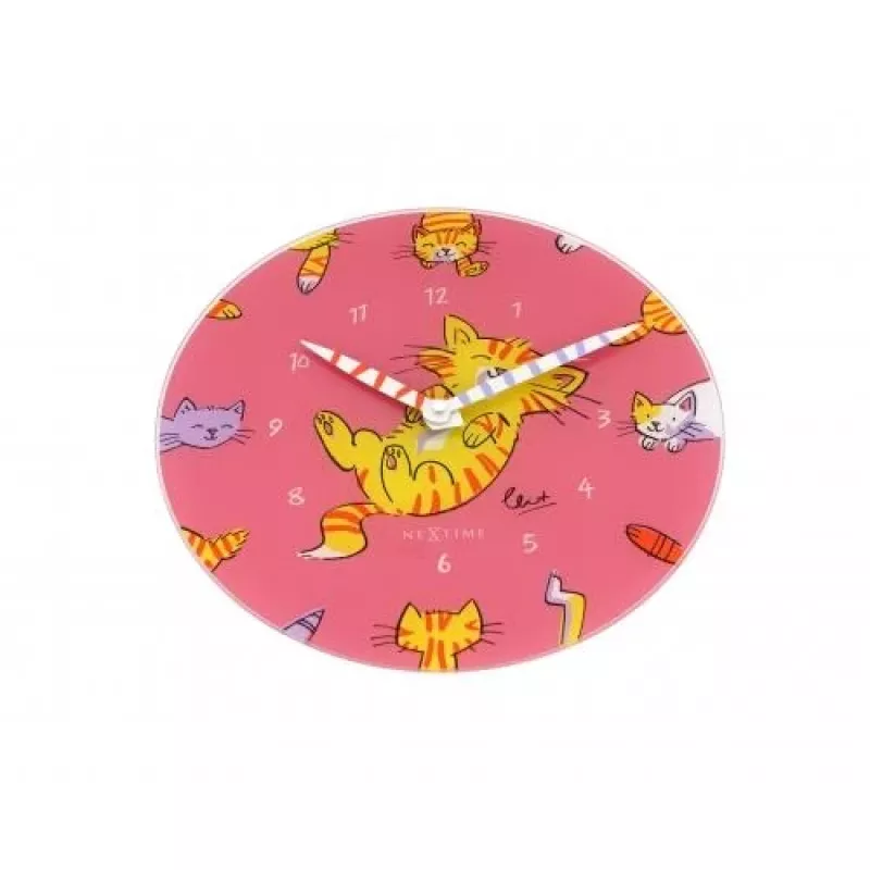 NeXtime Uhr 8810 Tickle My Tummy, Ø30 cm, Wand, Pink/Mehrfarbig