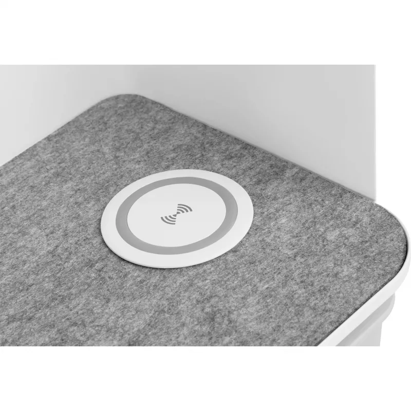 Digitus Desktop-Organizer mit Qi-Ladegerät Stahl Grau Weiß 1 Schublade